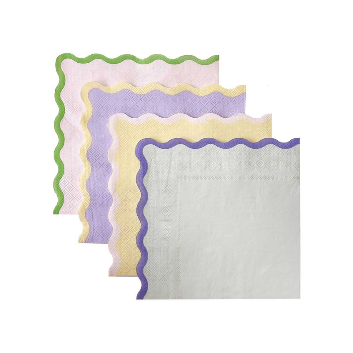 Pastel Wave Paper Napkins - 33cm (16pk)