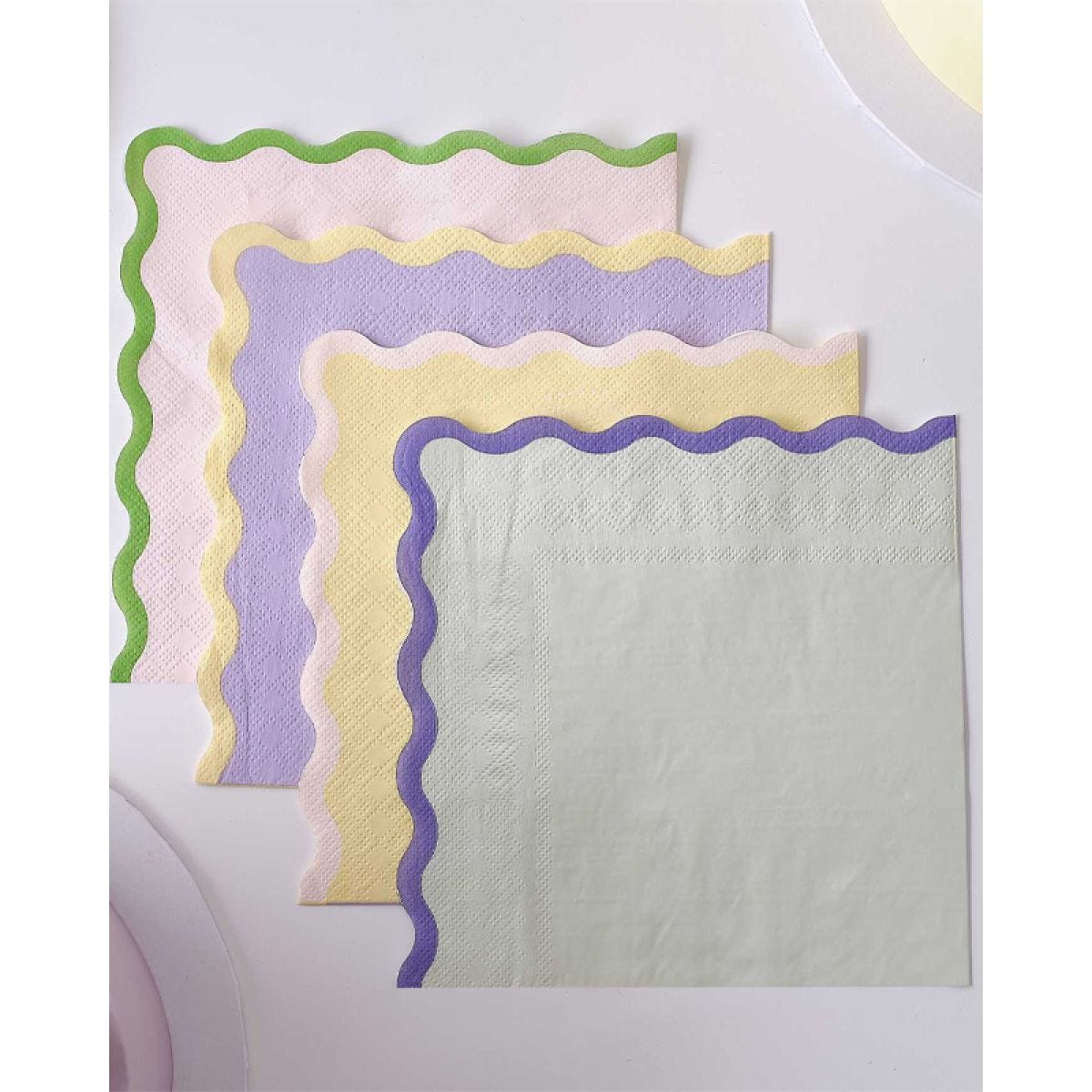Pastel Wave Paper Napkins - 33cm (16pk)