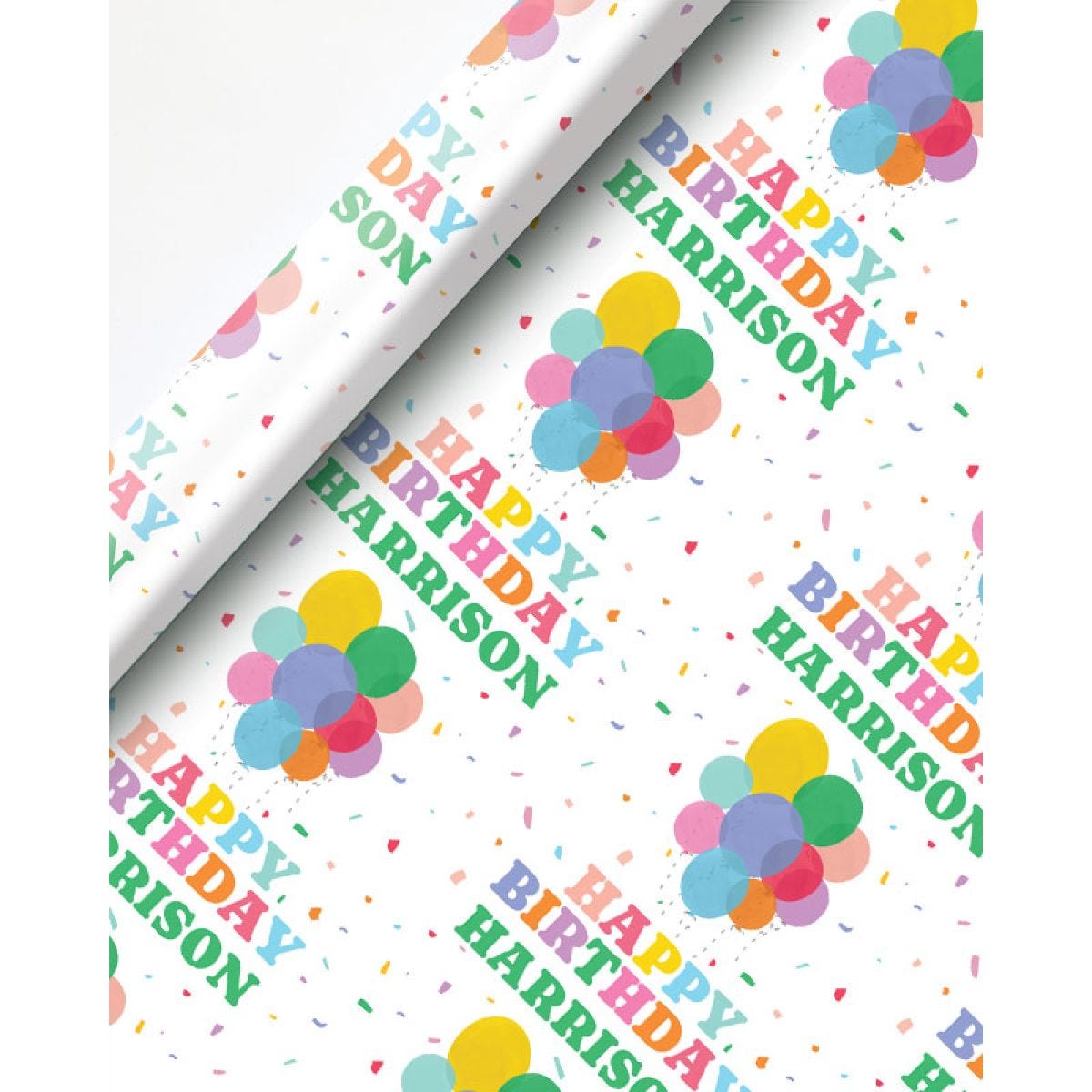 Birthday Balloons Personalised Wrapping Paper