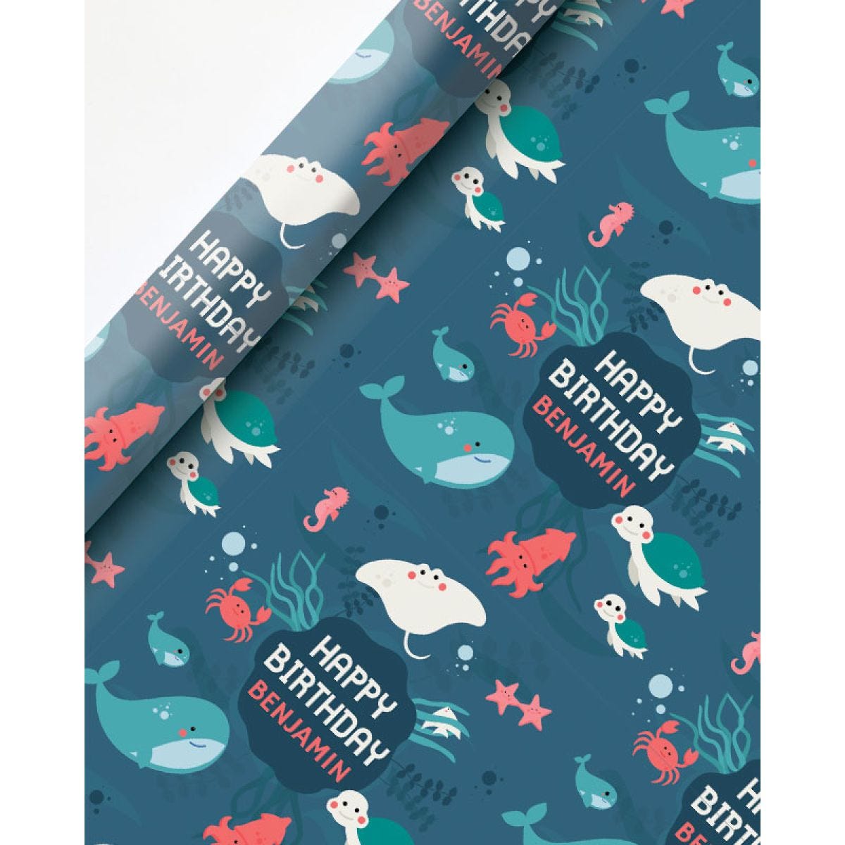 Under The Sea Birthday Personalised Wrapping Paper