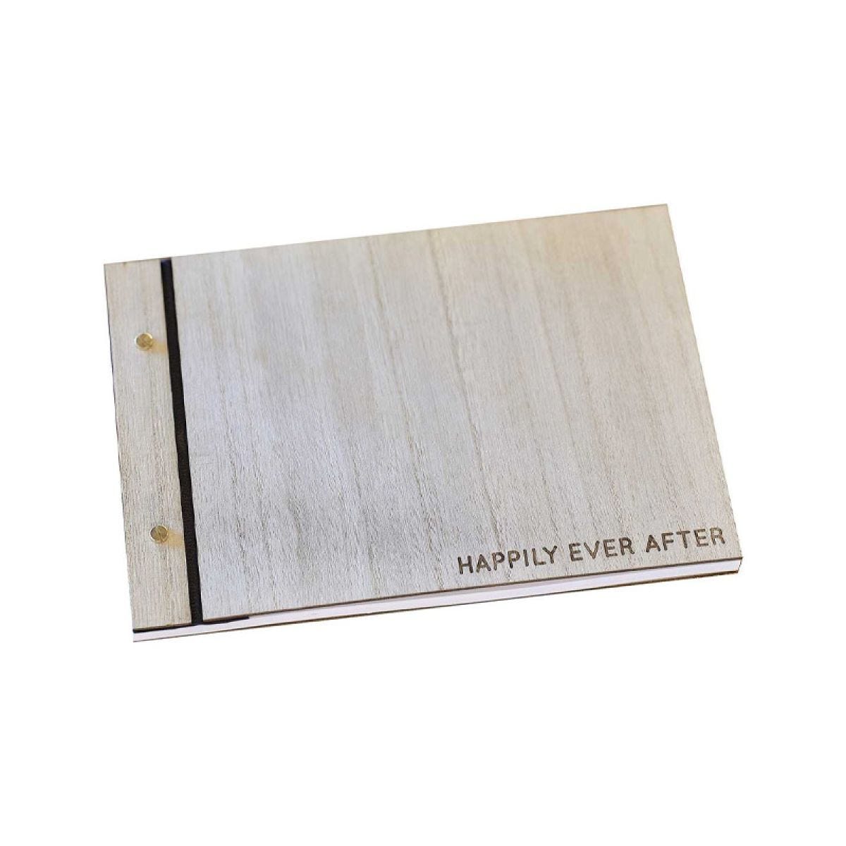 Rustic Romance Wooden &apos;Best Day Ever&apos; Guestbook - 18cm x 26cm