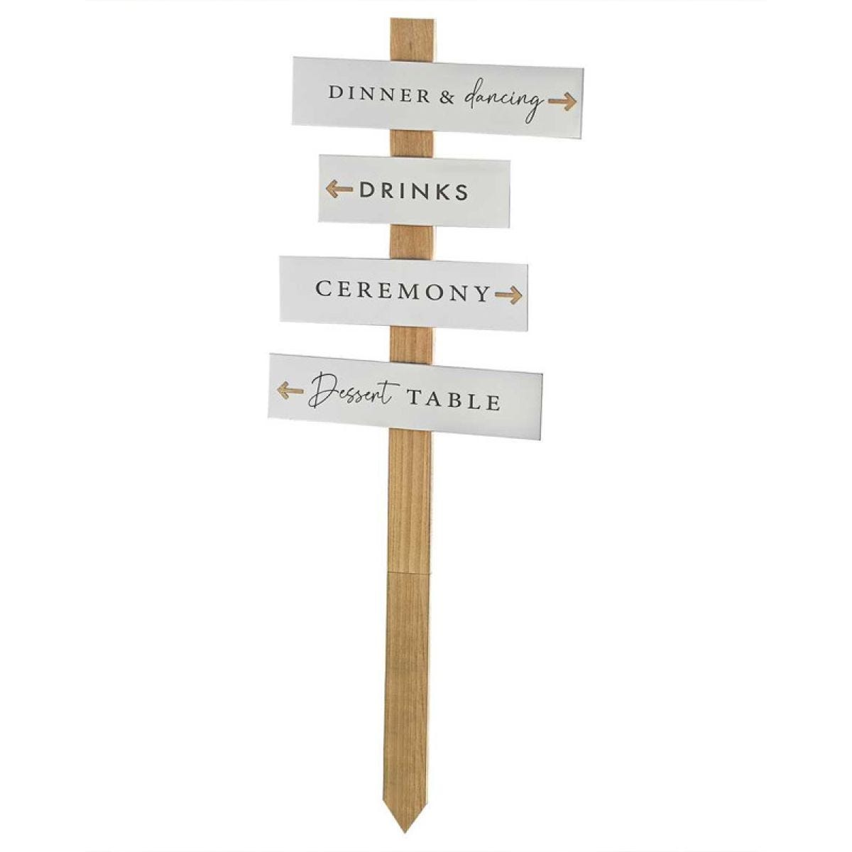 Rustic Romance Wooden Wedding Signpost & Wedding Signs