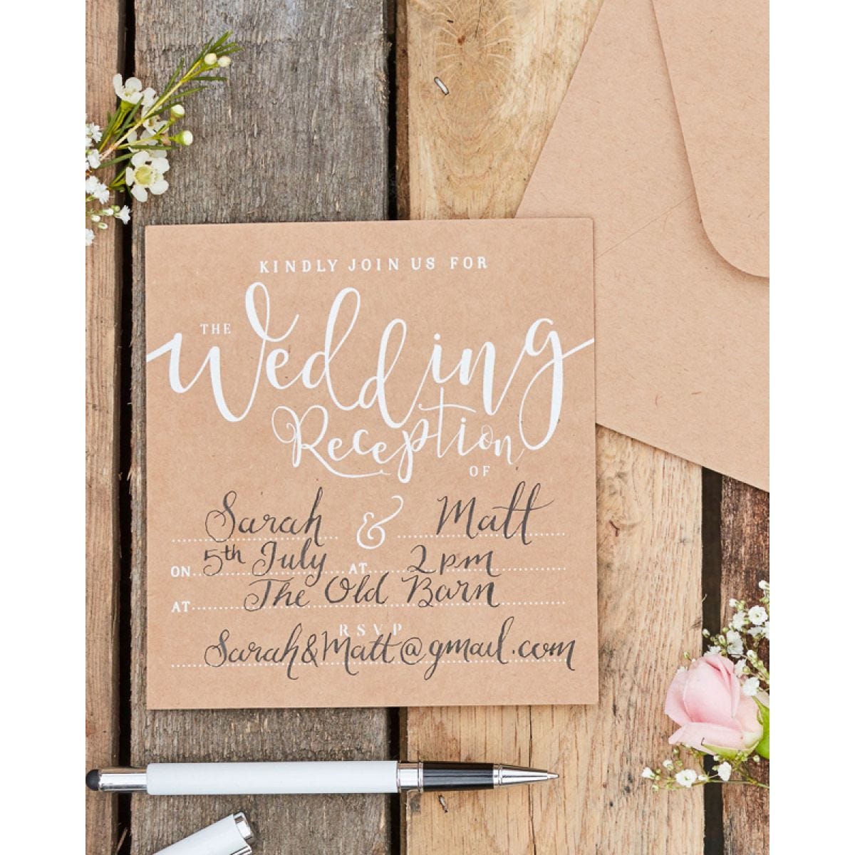Rustic Country Wedding Reception Invitations