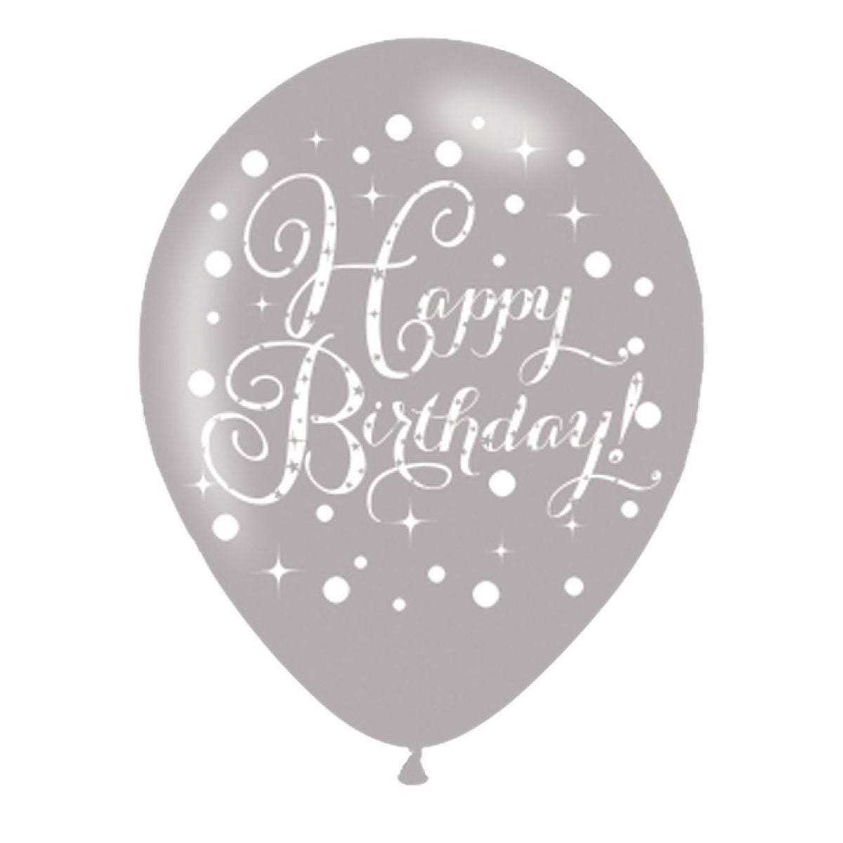 Sparkling Celebration Happy Birthday Balloons - 11" Latex (6pk)