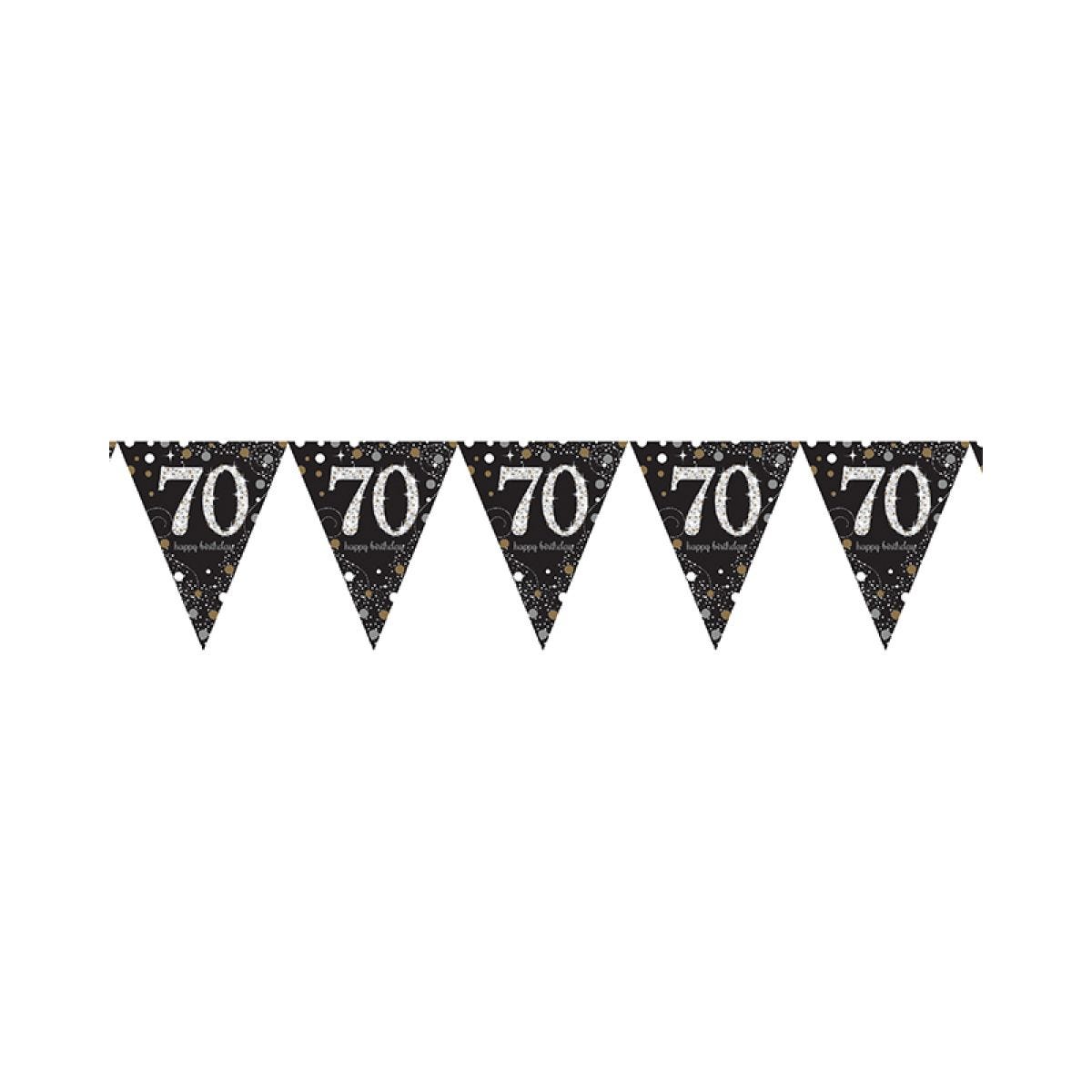 Sparkling Celebration Age 70 Prismatic Foil Bunting - 4m