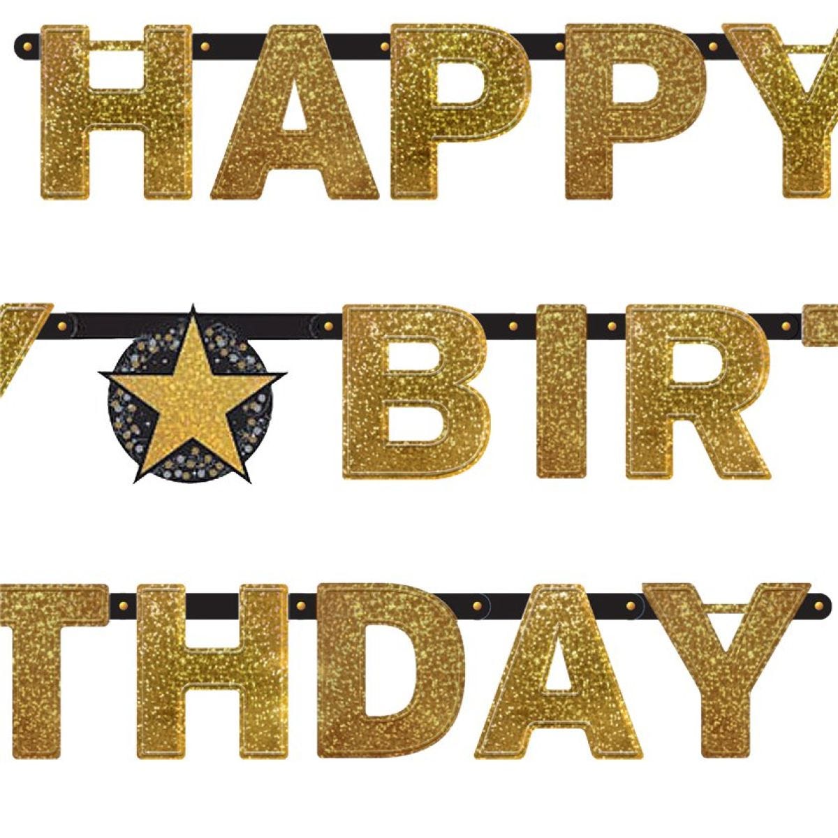 Sparkling Celebration Happy Birthday Letter Banner - 2.1m