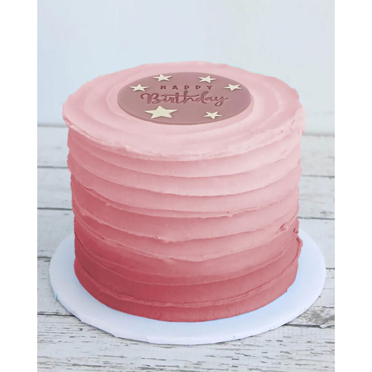 Pink Star Happy Birthday Sugar Plaque (5pk)