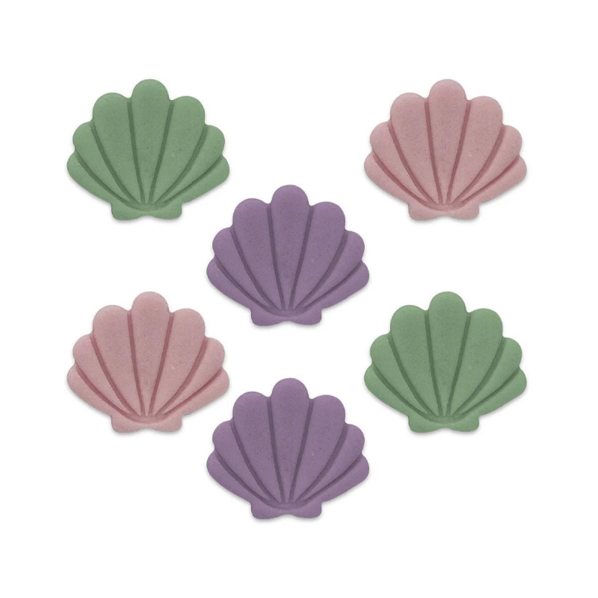 Mermaid Shell Sugar Toppers (6pk)