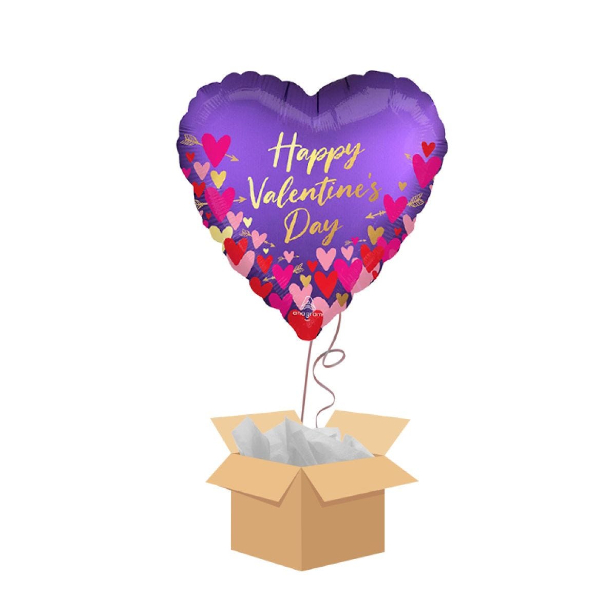 Happy Valentine&apos;s Day Hearts & Arrows Balloon - Delivered Inflated