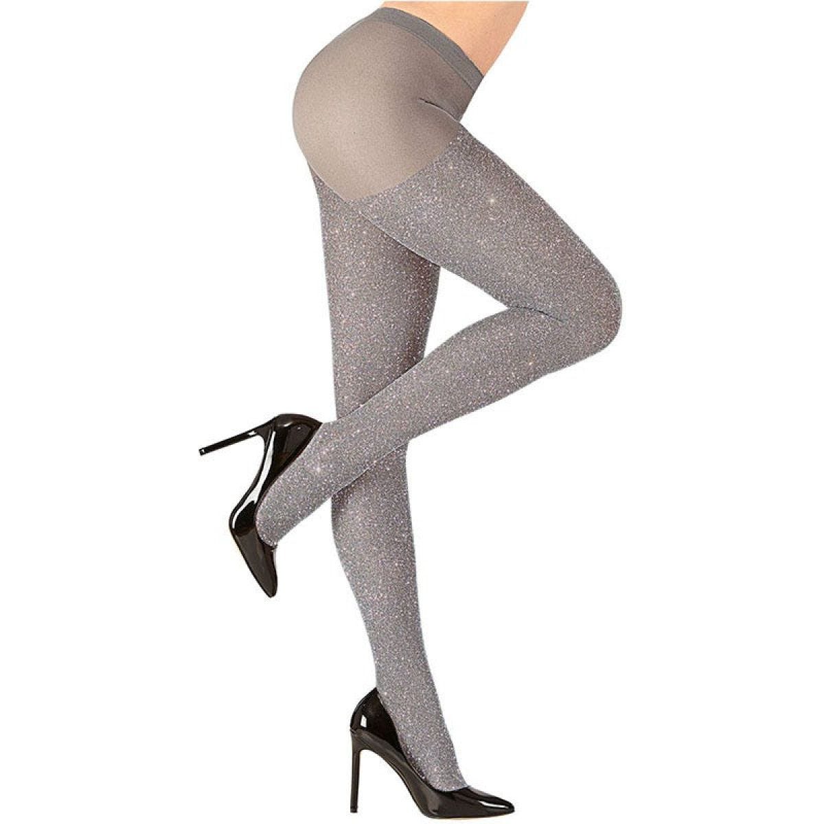 Silver Glitter Tights - Adult