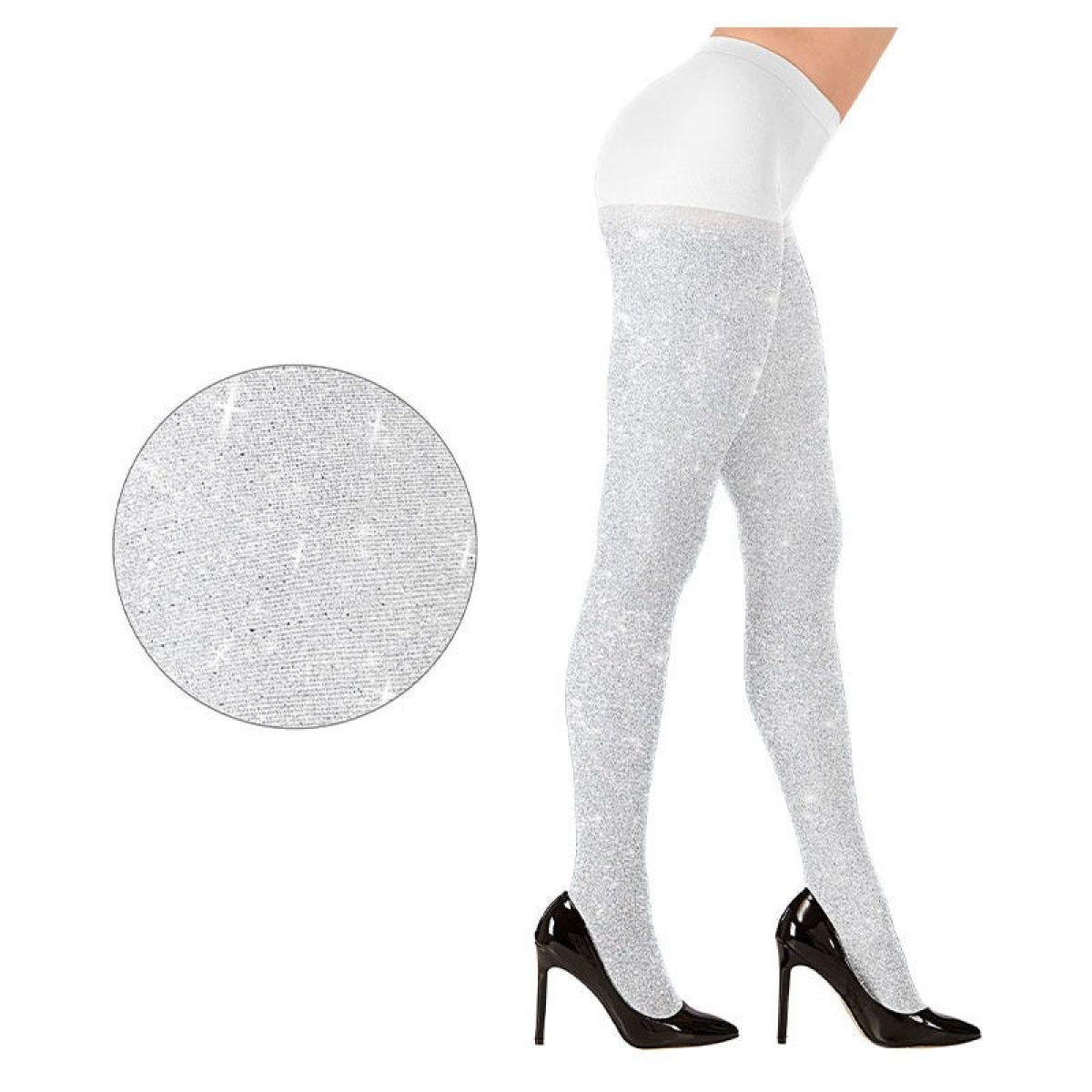 White shimmer tights on sale
