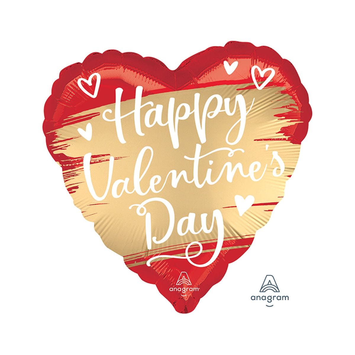 Happy Valentine&apos;s Day Gold Heart Balloon - 18" Foil