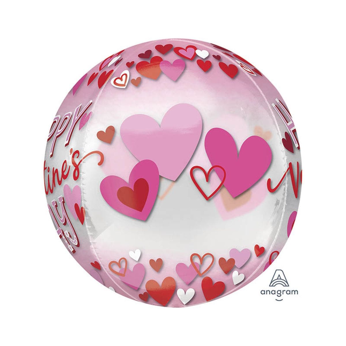 Happy Valentine&apos;s Day Hearts Orbz Balloon - 16"