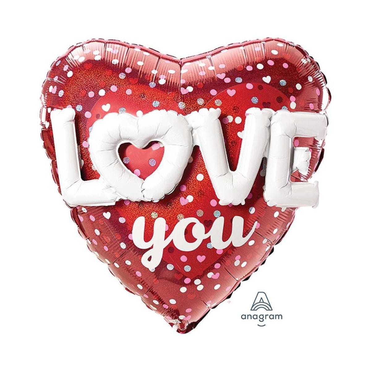 Love Hearts Pop Foil Balloon