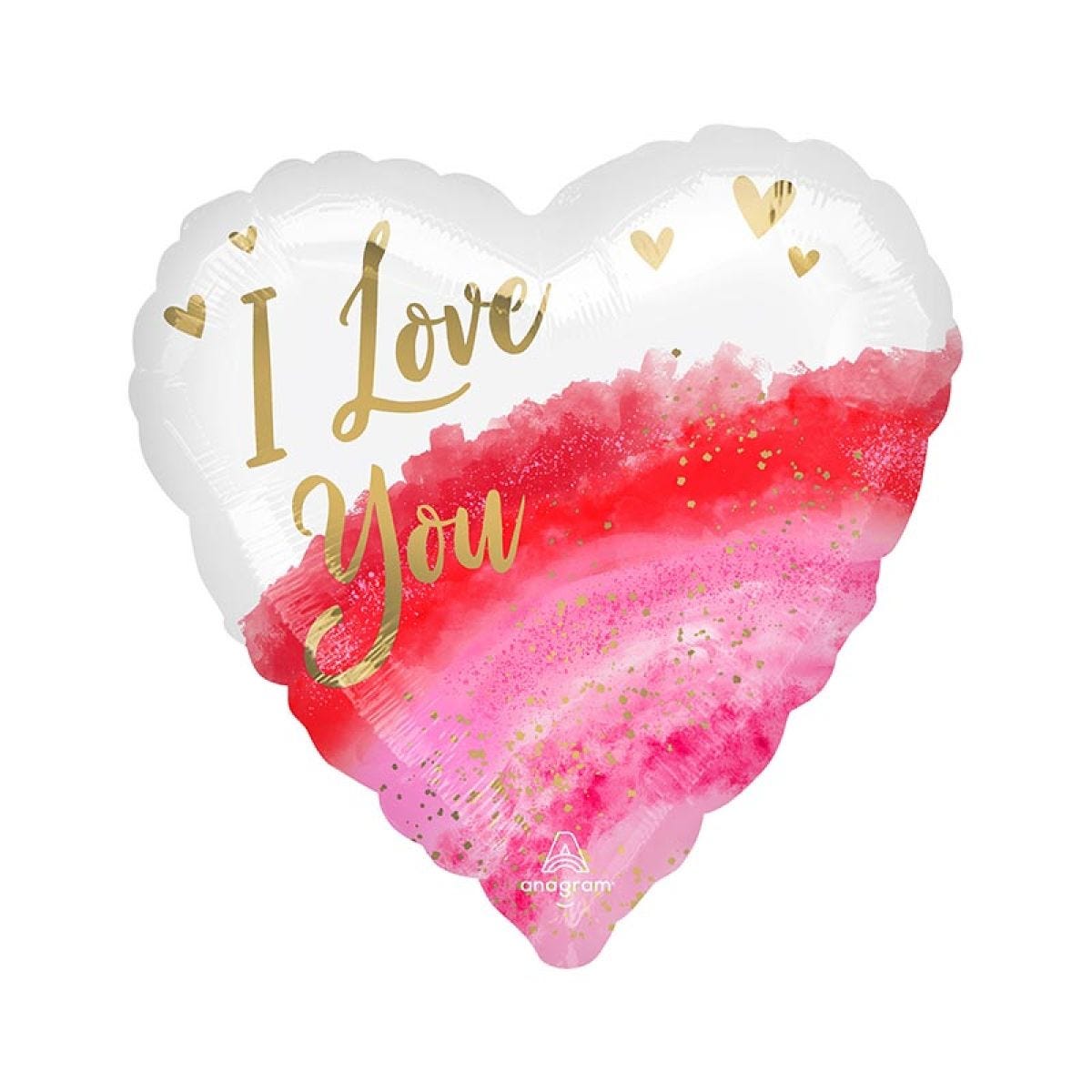 I Love You Geode Watercolour Balloon - 18" Foil