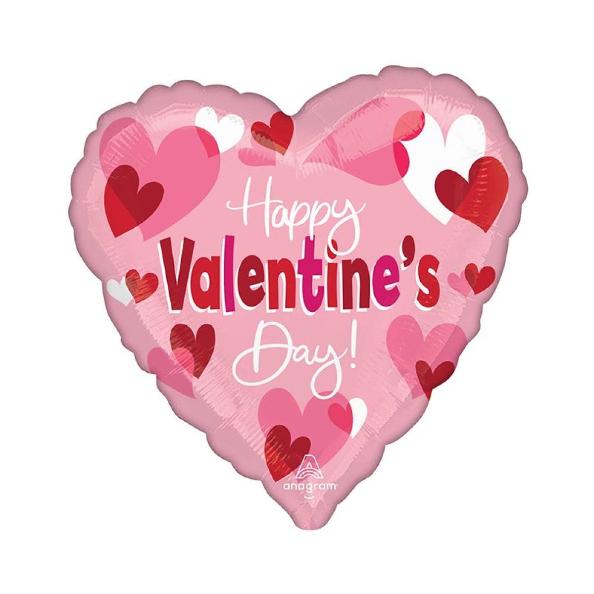 Happy Valentine&apos;s Day Playful Hearts Balloon - 18" Foil