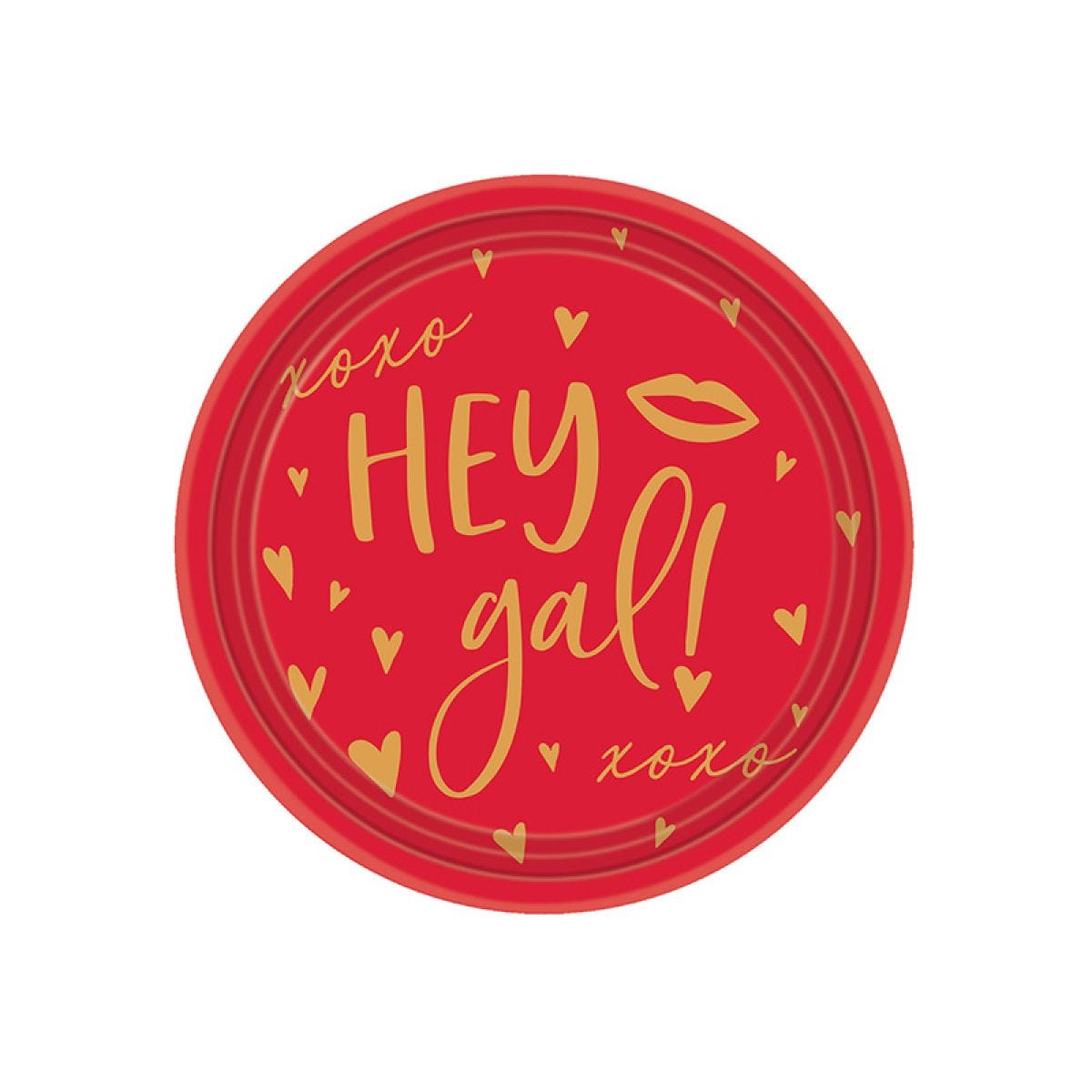 Galentines Plastic Plates - 19cm (4pk)