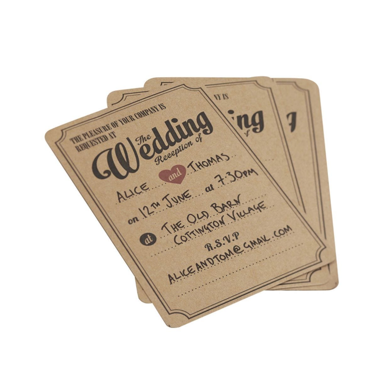 A Vintage Affair Wedding Reception Invitations