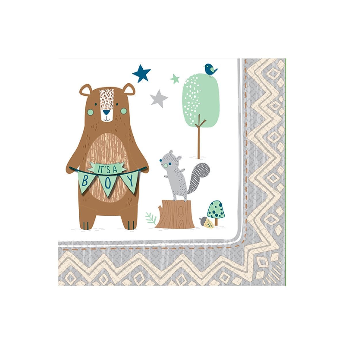Bearly Wait Paper Beverage Napkins - 25cm (16pk)