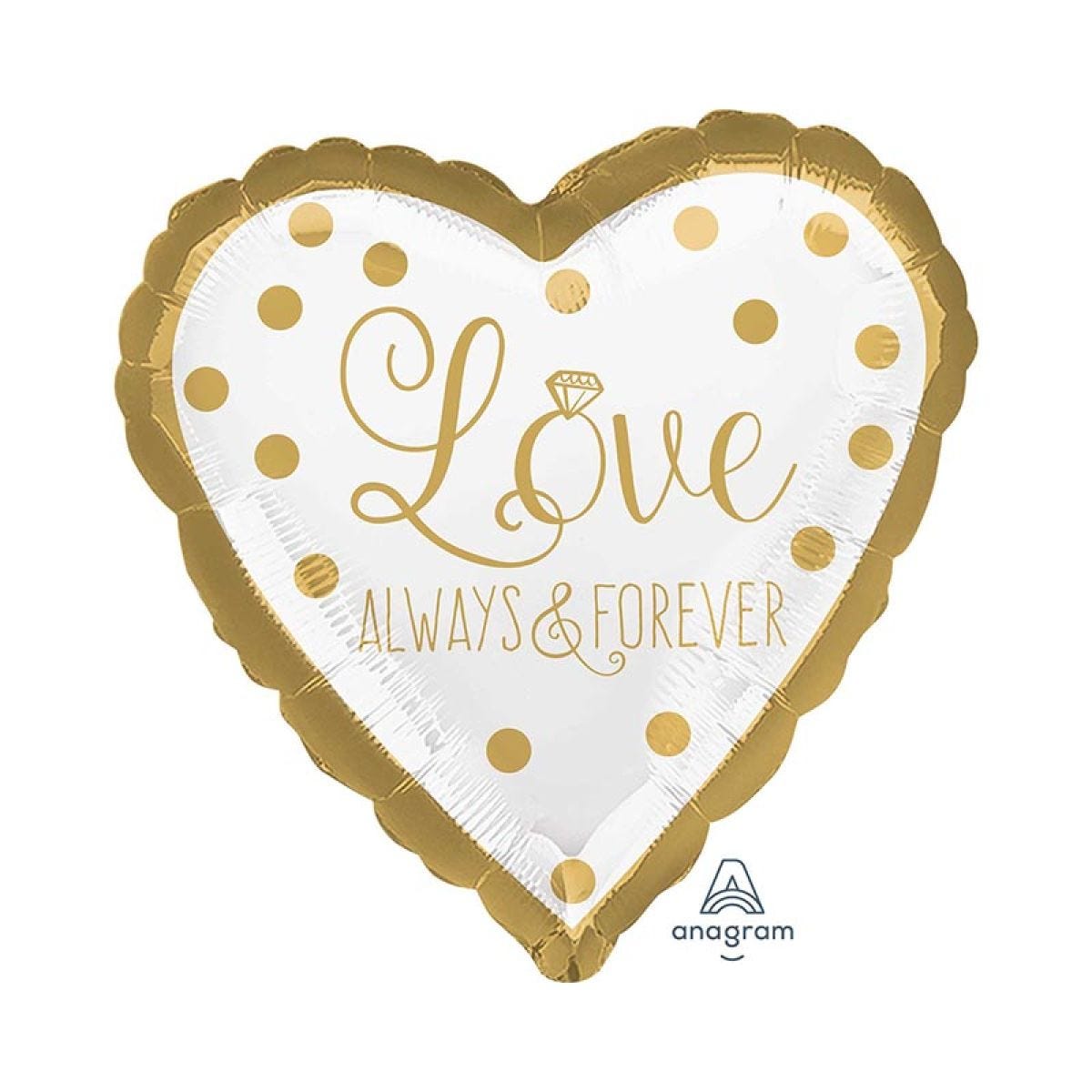 Always & Forever Gold Wedding Balloon - 18" Foil