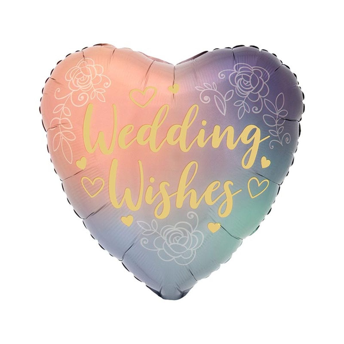 Wedding Wishes Twilight Lace Heart Balloon - 18" Foil