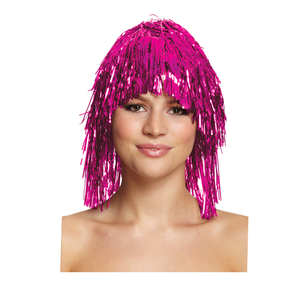 Pink Tinsel Wig