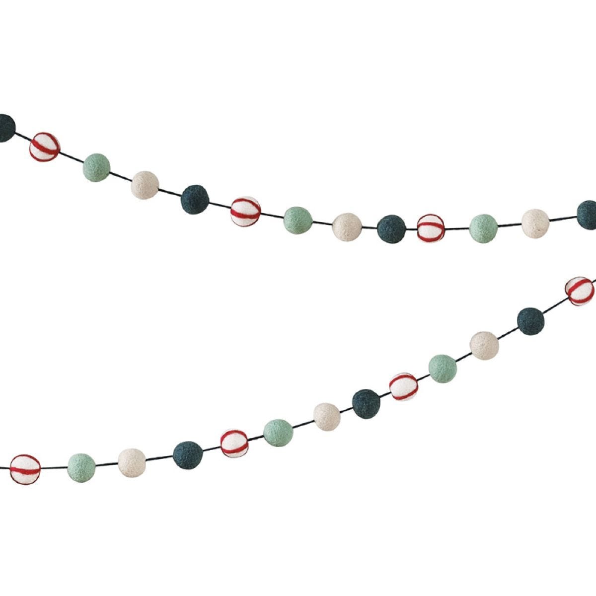 Felt Garland - Green and Red Candy Cane