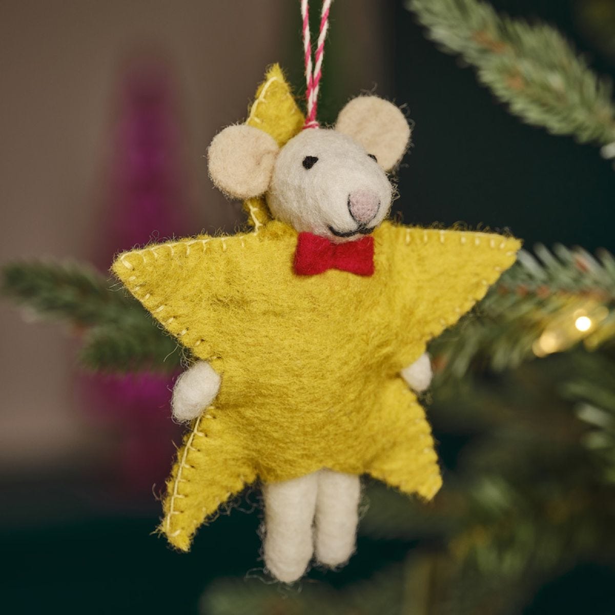 Tree Decorations - Felt Star Mouse