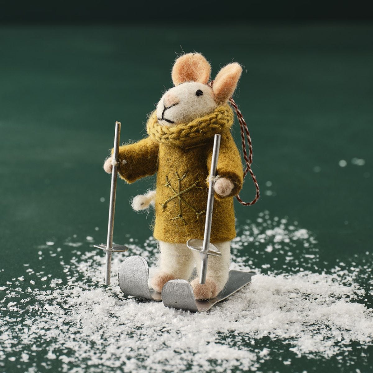 Tree Decorations - Felt Skiing Mouse