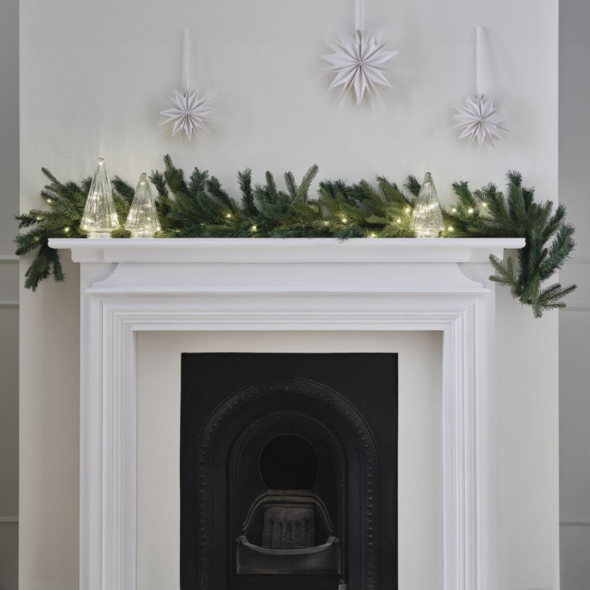 Green Pine Foliage Garland with LED Lights