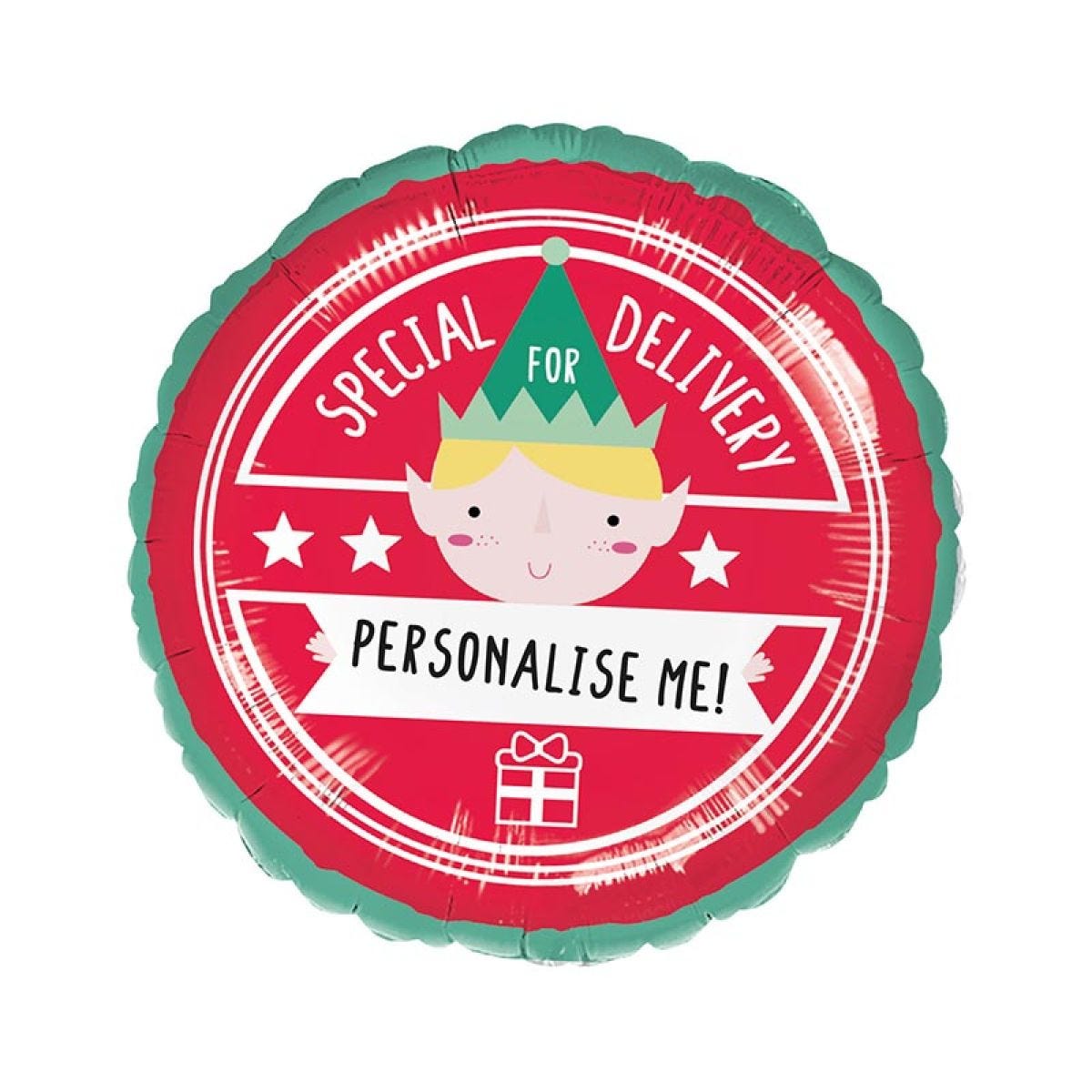 Personalisable Write On Elf Arrival Balloon - 18" Foil