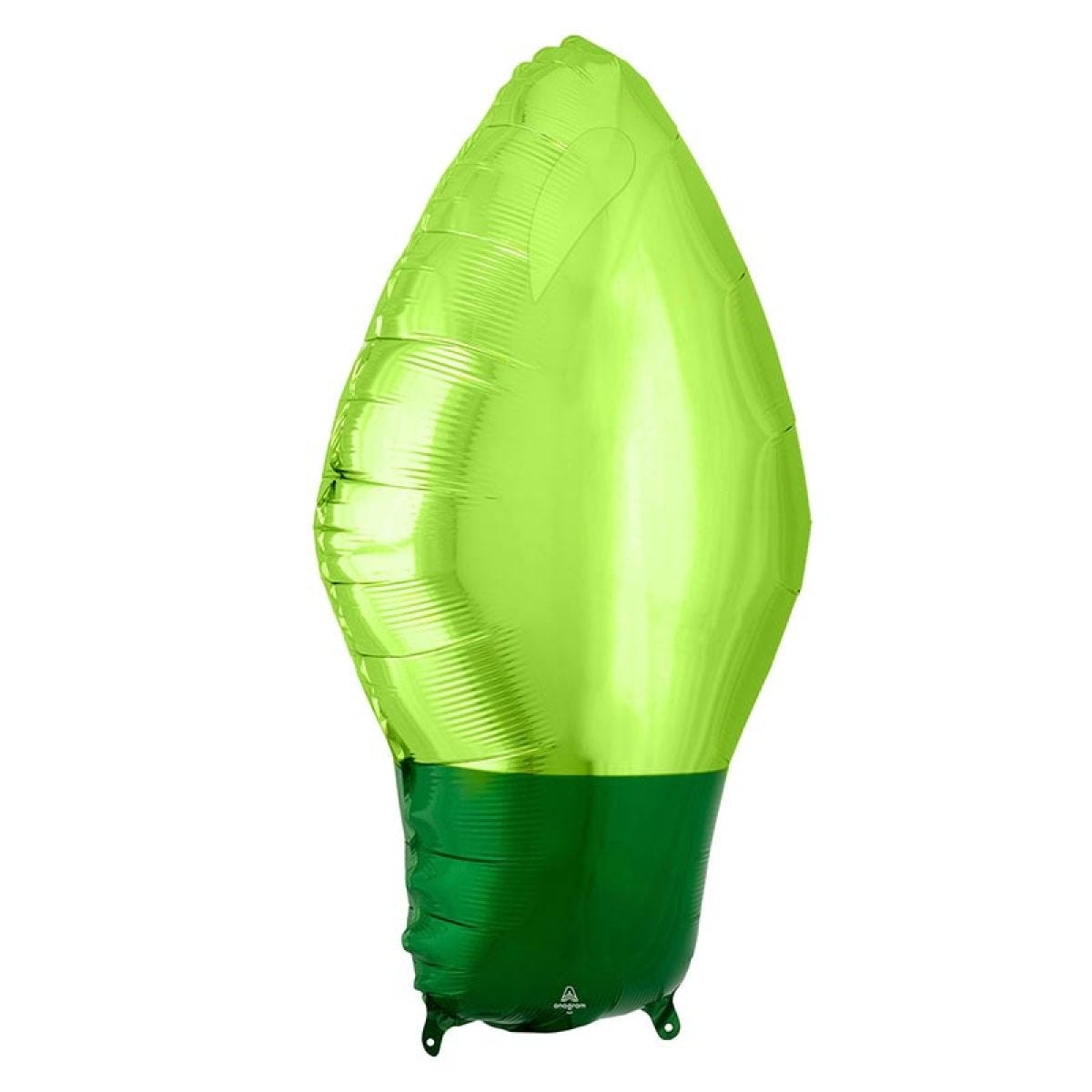 Green Christmas Light Bulb Balloon - Foil