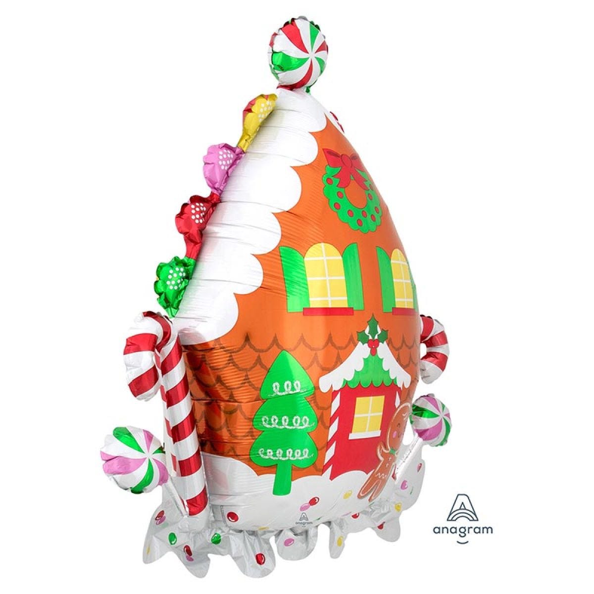 Gingerbread House Supershape Balloon - 28" x 30" Foil