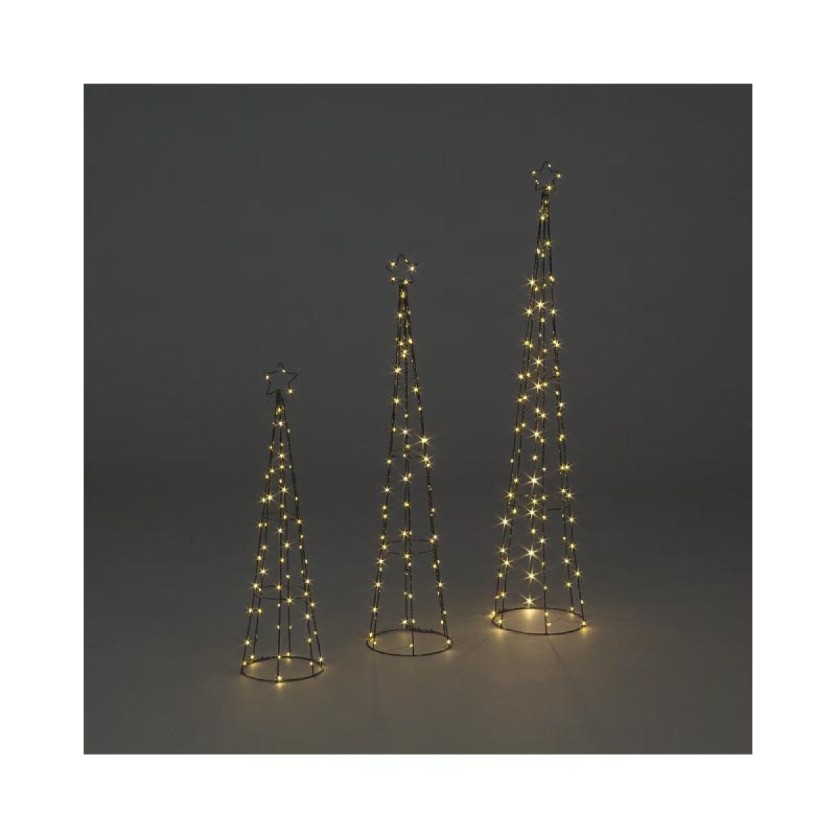 Warm White LED Iron Cone Towers (3pk)