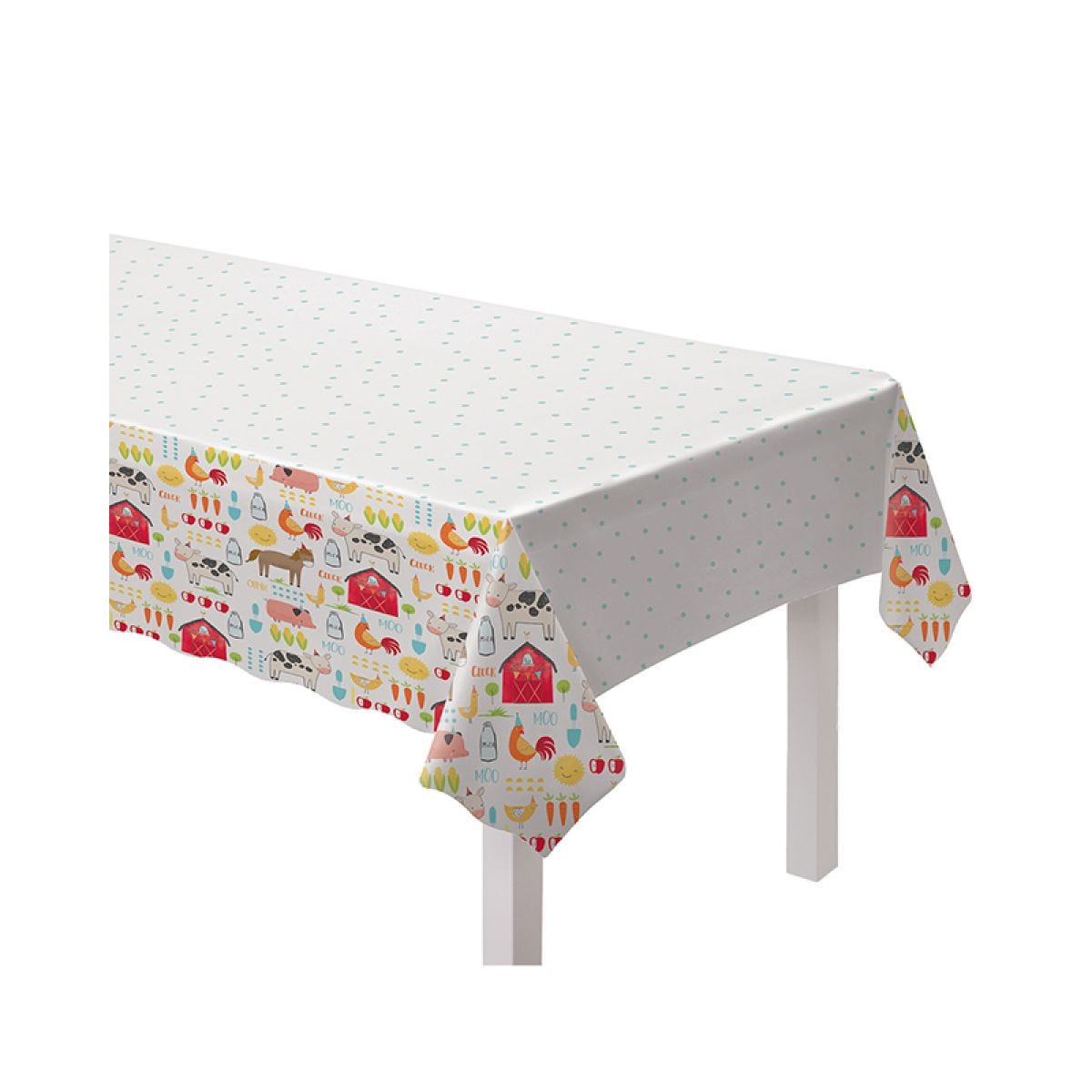 Barnyard Birthday Plastic Tablecover - 1.37m x 2.6m