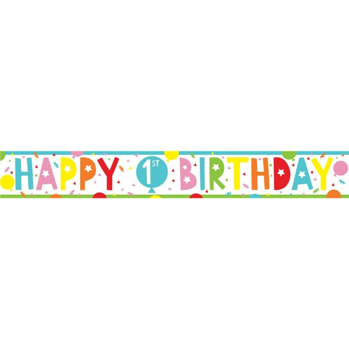 1st Birthday Paper Banners - 1m