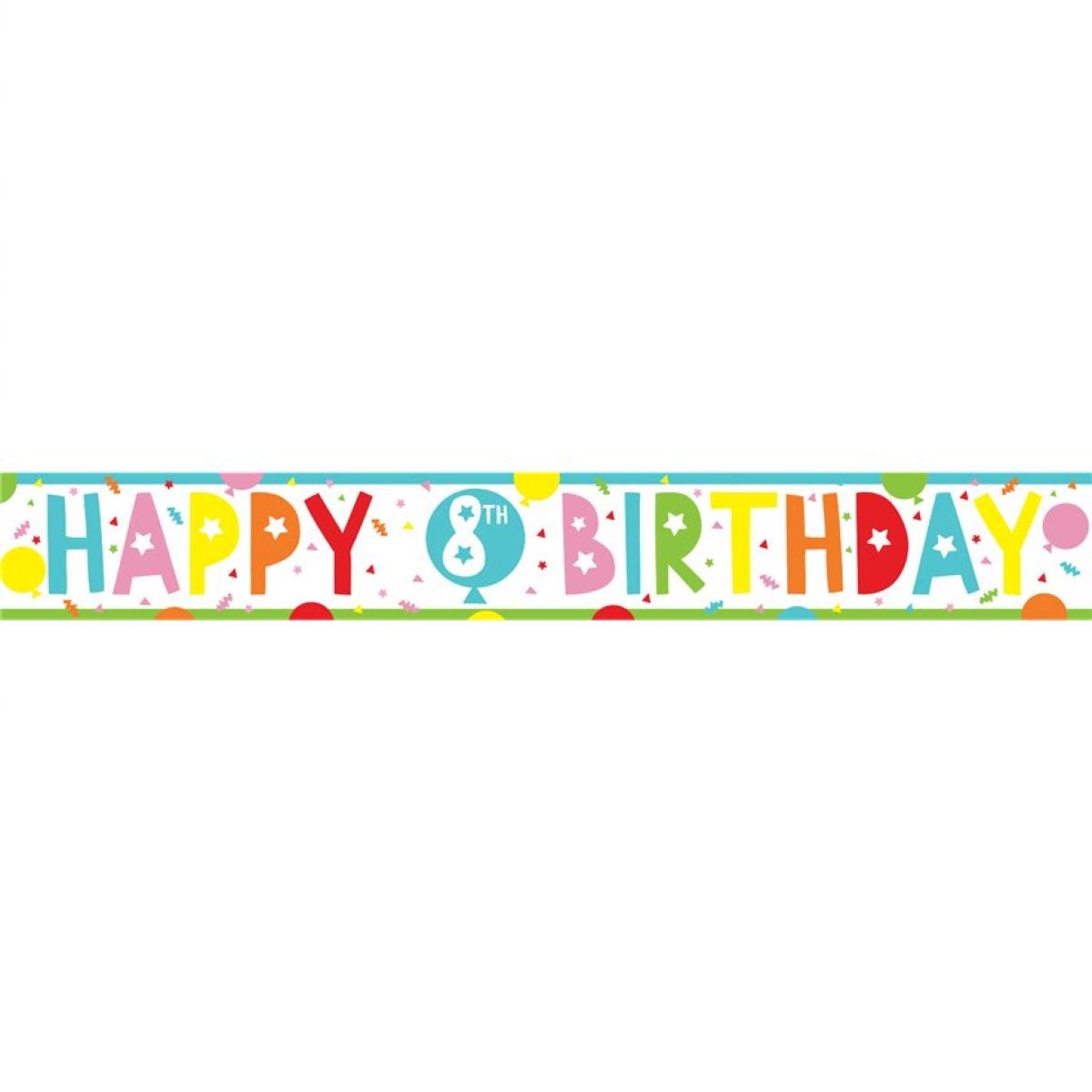 8th Birthday Paper Banners - 1m