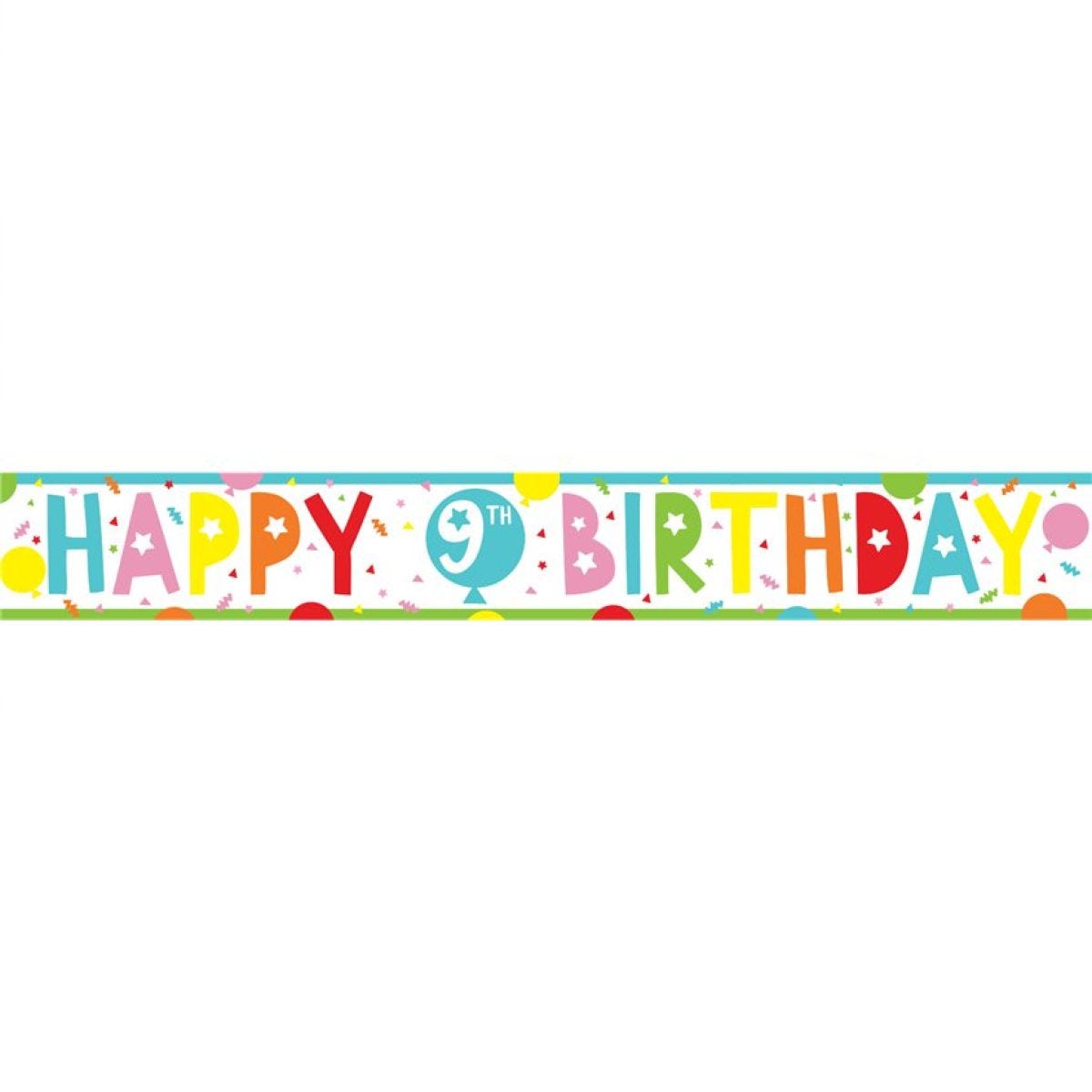 9th Birthday Paper Banners - 1m
