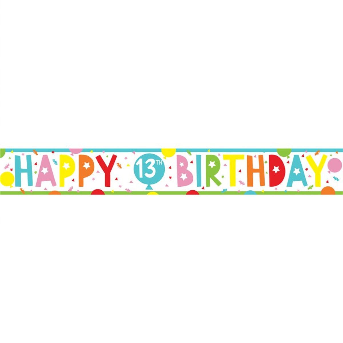 13th Birthday Brights Paper Banners - 1m