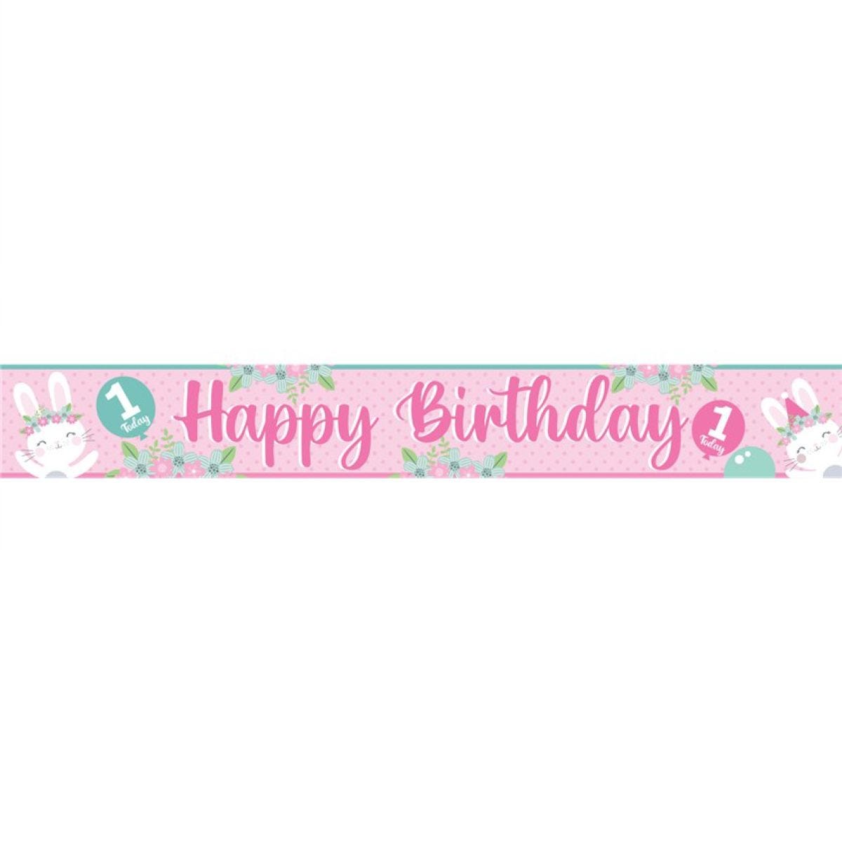 Birthday Bunny Paper Banners - 1m
