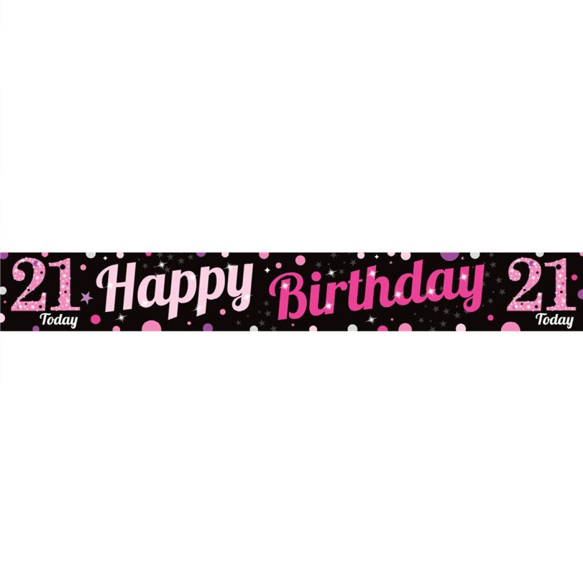 21st Birthday Pink Celebration Paper Banners -1m