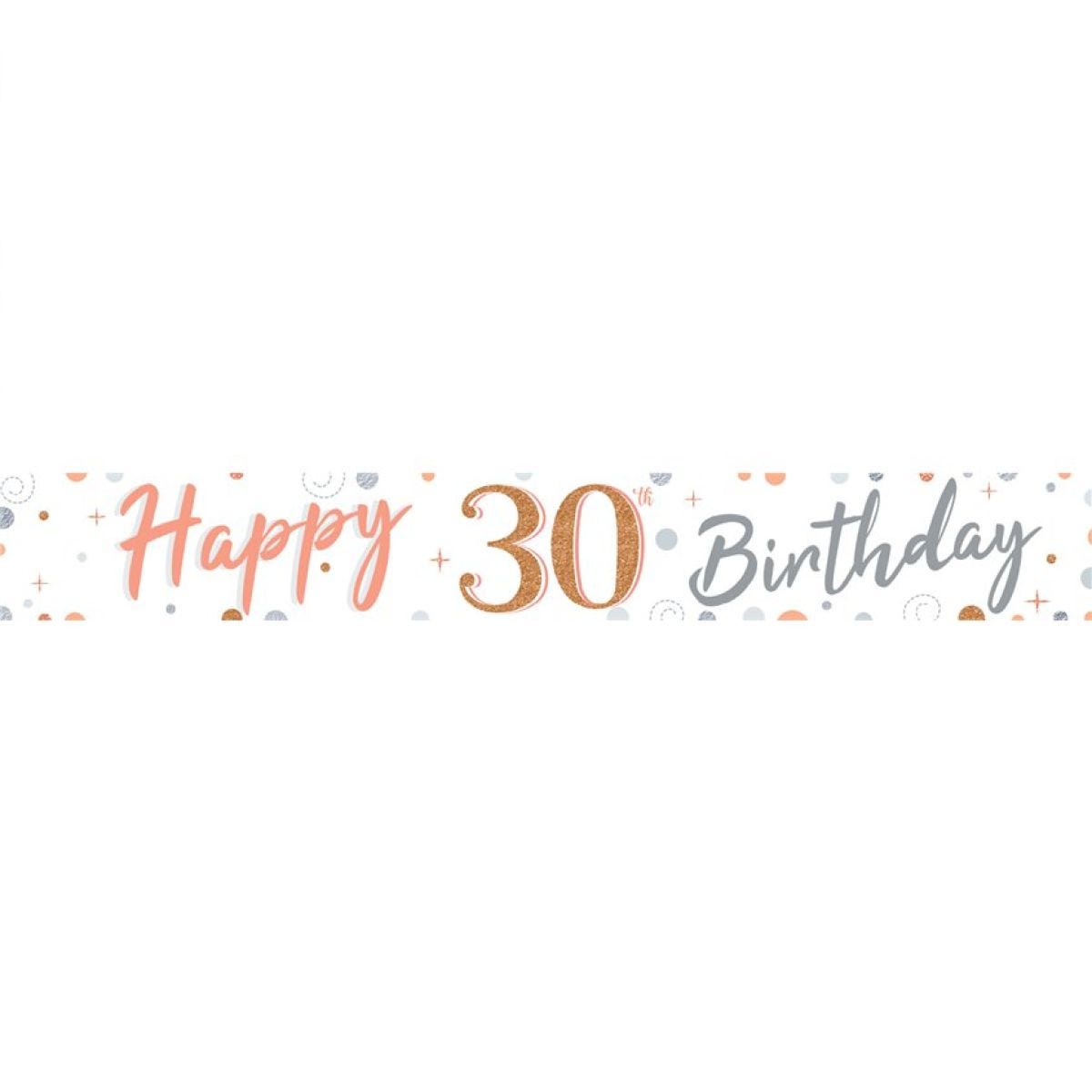 30th Sparkling Fizz Paper Banners - 1m