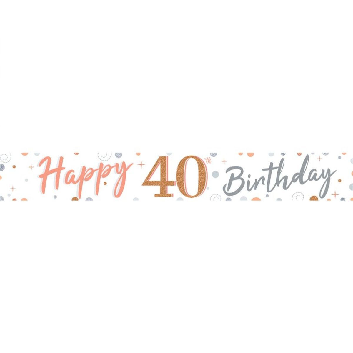 40th Sparkling Fizz Paper Banners - 1m
