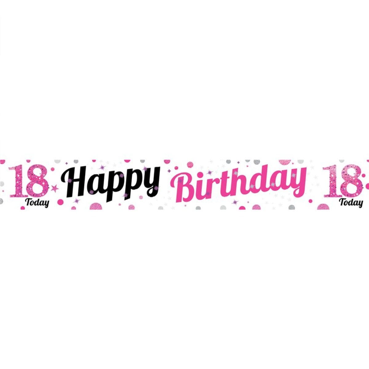18th Birthday Pink Celebration Paper Banners -1m