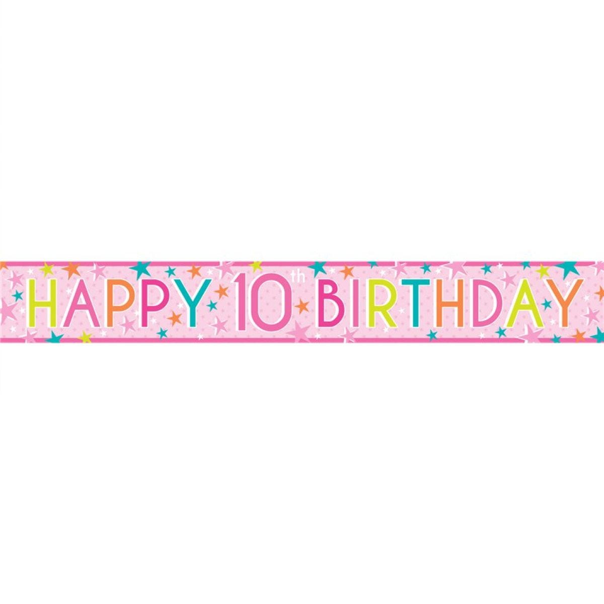 Girls 10th Birthday Paper Banners - 1m