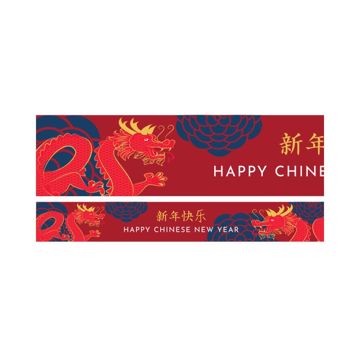 Year of the Dragon Chinese New Year 2024 Banners - 1m (3pk)