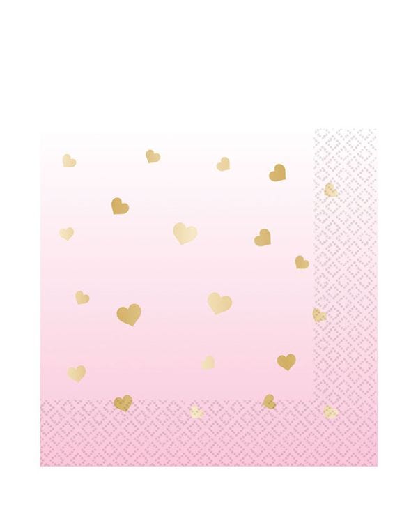 1st Birthday Pink Paper Napkins - 33cm (16pk)
