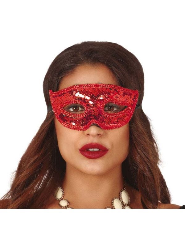 Red Glitter Masquerade Mask