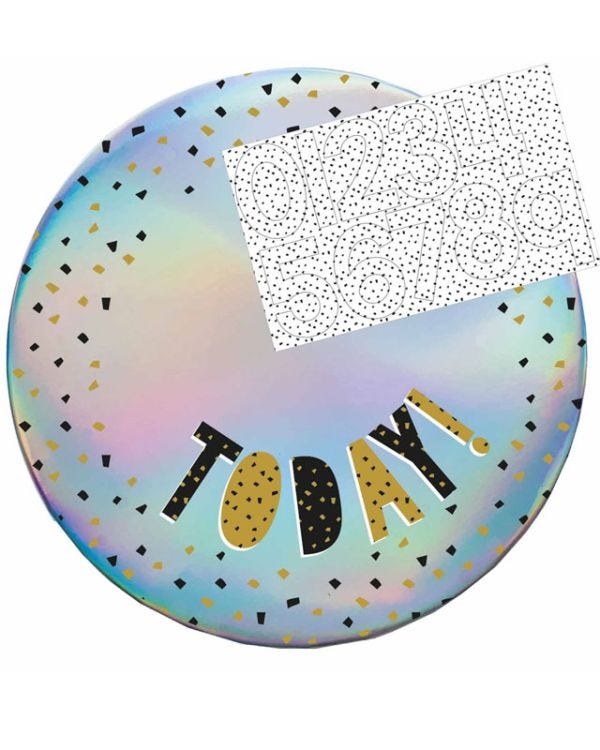 Today! Add-an-Age Black &amp; Gold Badge - 9cm