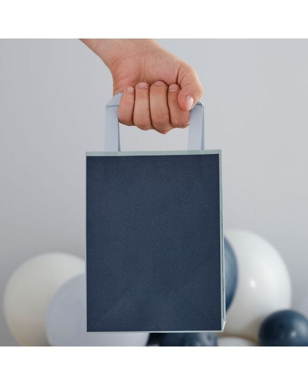 Navy Blue Paper Party Bags - 26cm x 13cm (5pk)